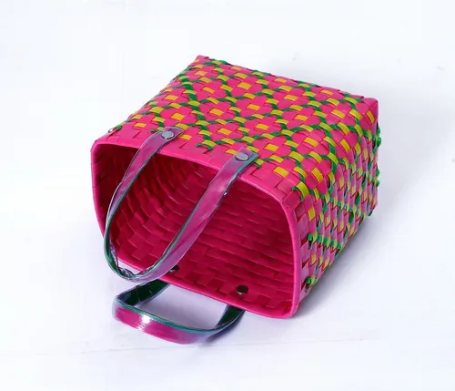 Standard Chettinad Lunch Bag-Pink Double Weave